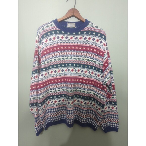 Northern Reflections Vintage Made In USA Sweater Cotton Large Oversized - Picture 1 of 6